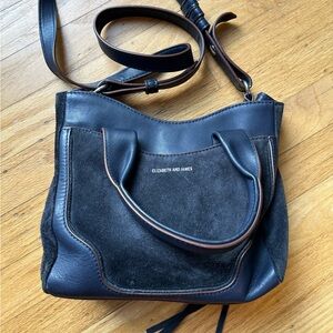 Elizabeth and James Navy Andie Mini Suede Satchel Crossbody Bag